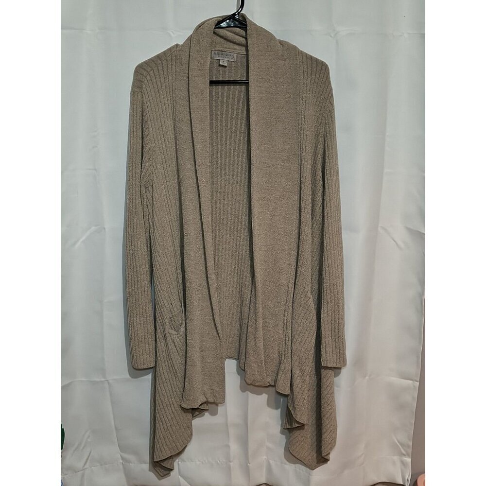 Barefoot Dreams CozyChic Ultra Lite Open Front Cardigan in Almond - Size Medium - Picture 1 of 8